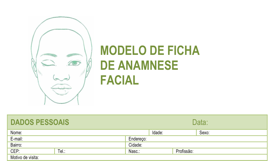 Ficha de Anamnese -Preenchimento Facial